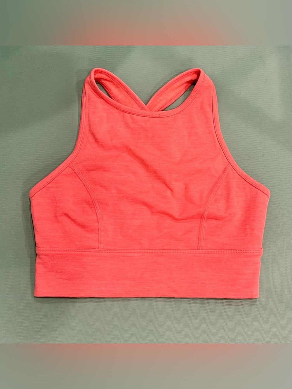 JoyLab Coral Orange Longline Sports Bra XS Racerback Crisscross Crop Top